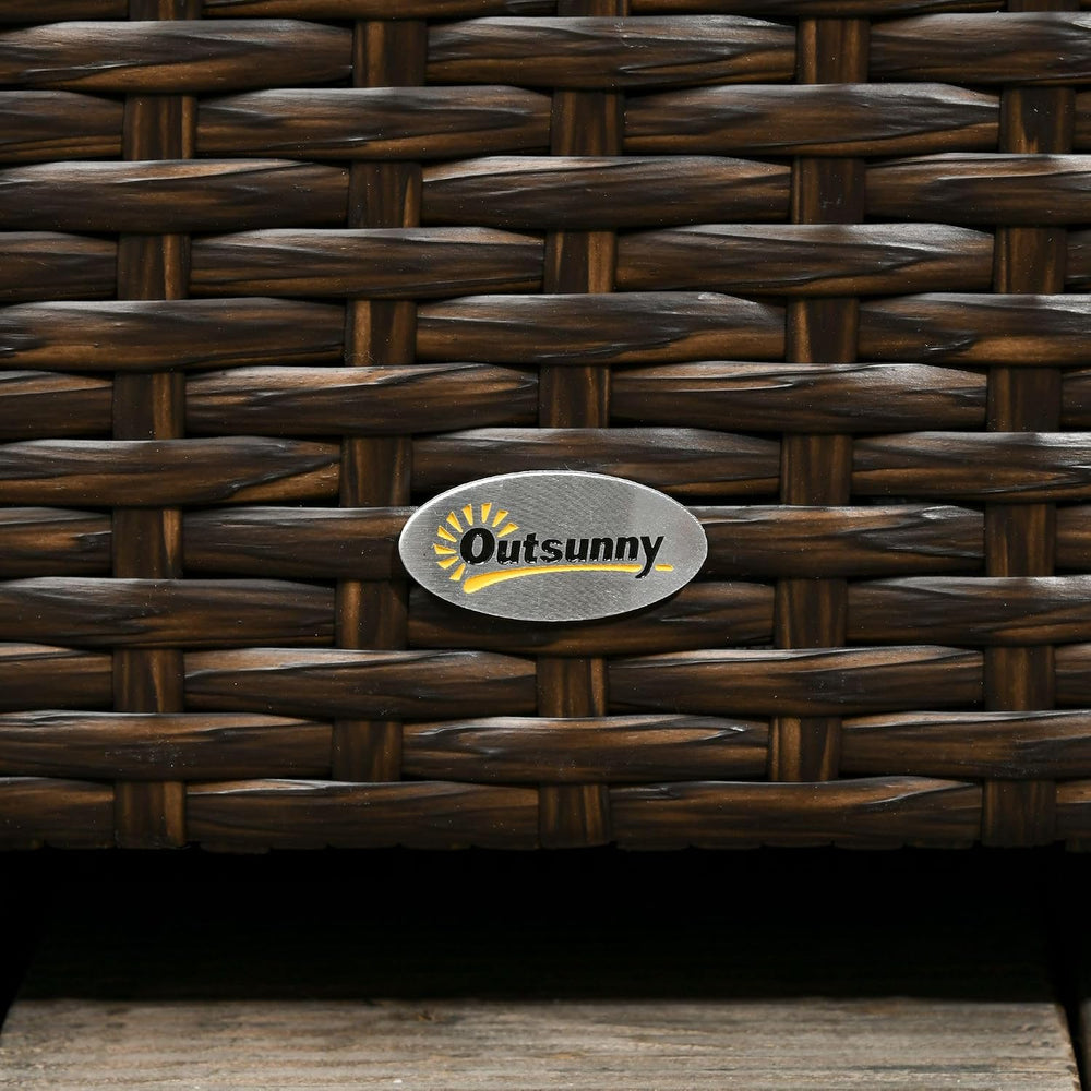 Outsunny 113 Gallon Deck Box Rattan Outdoor Storage Box Brown