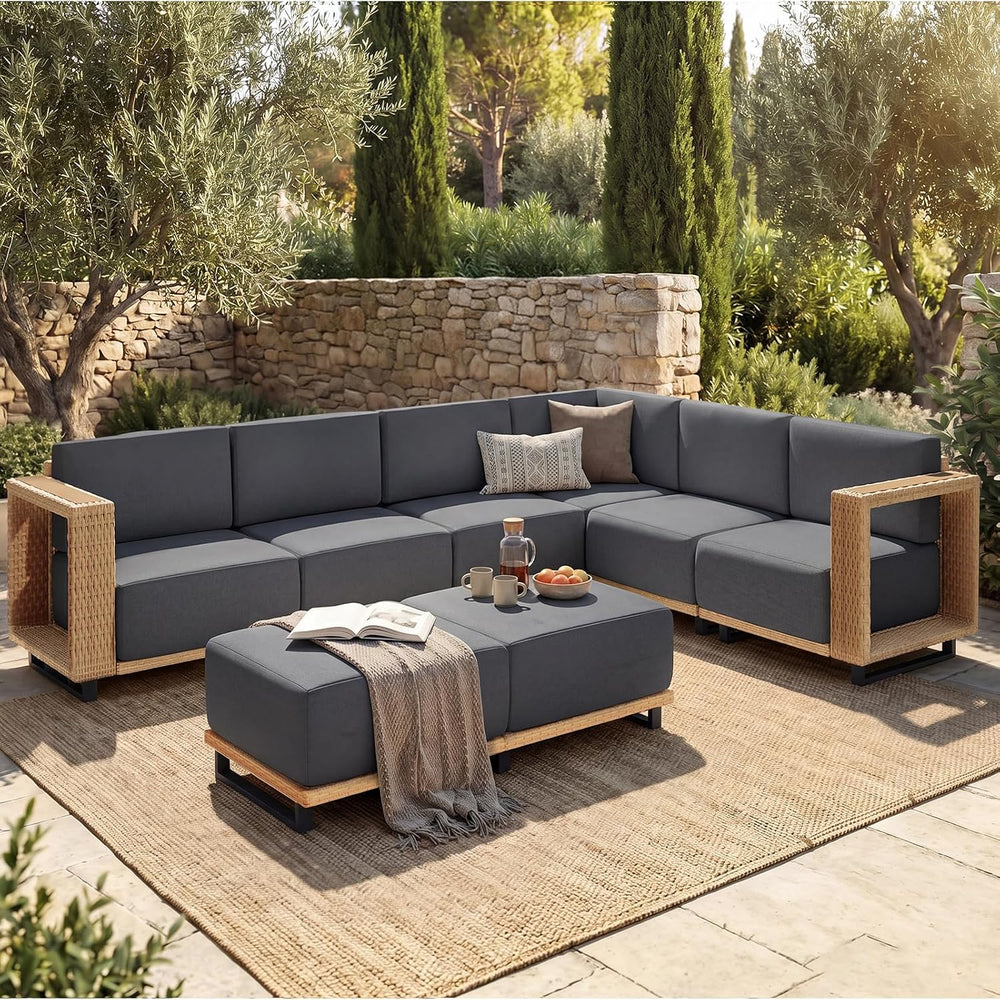 LazySunsets Patio Furniture Set with 10'' Ultra-Thick Cushions