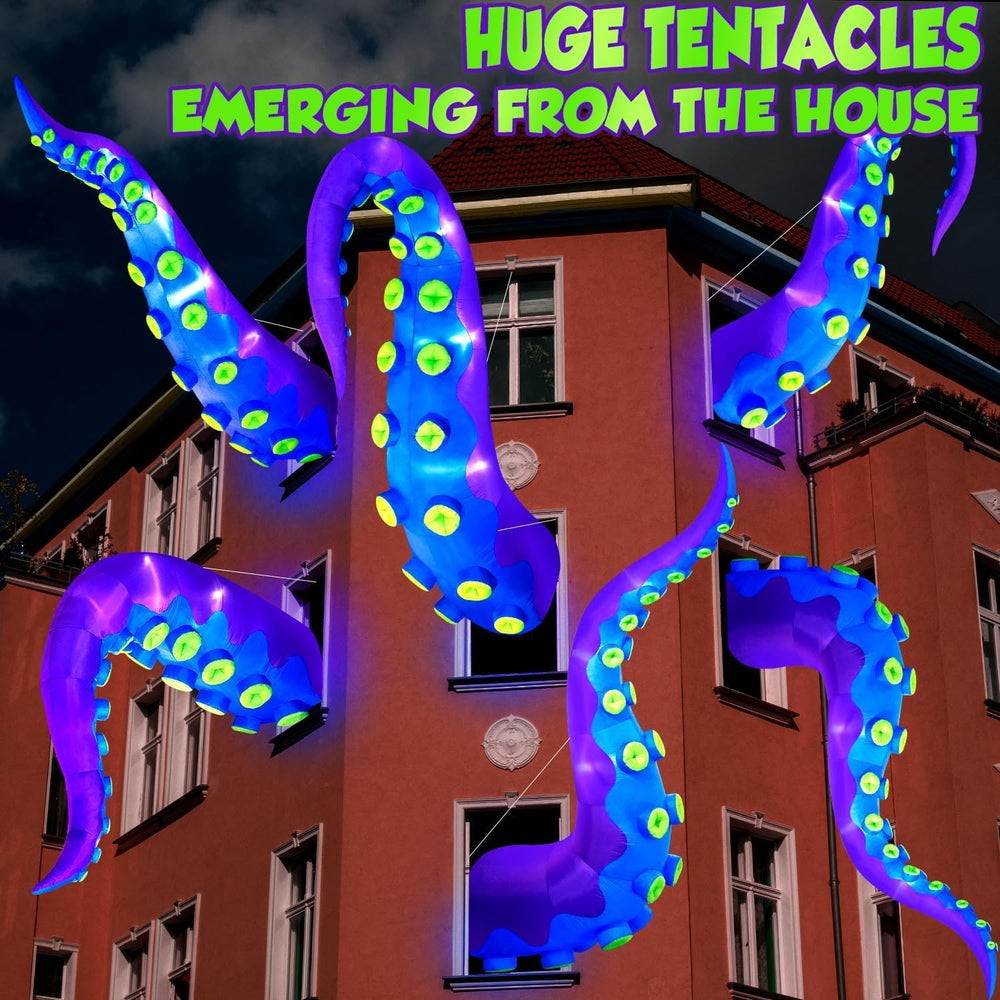 1PCS 14.3FT Giant Halloween Inflatables Octopus Tentacles, Huge Halloween Dec...