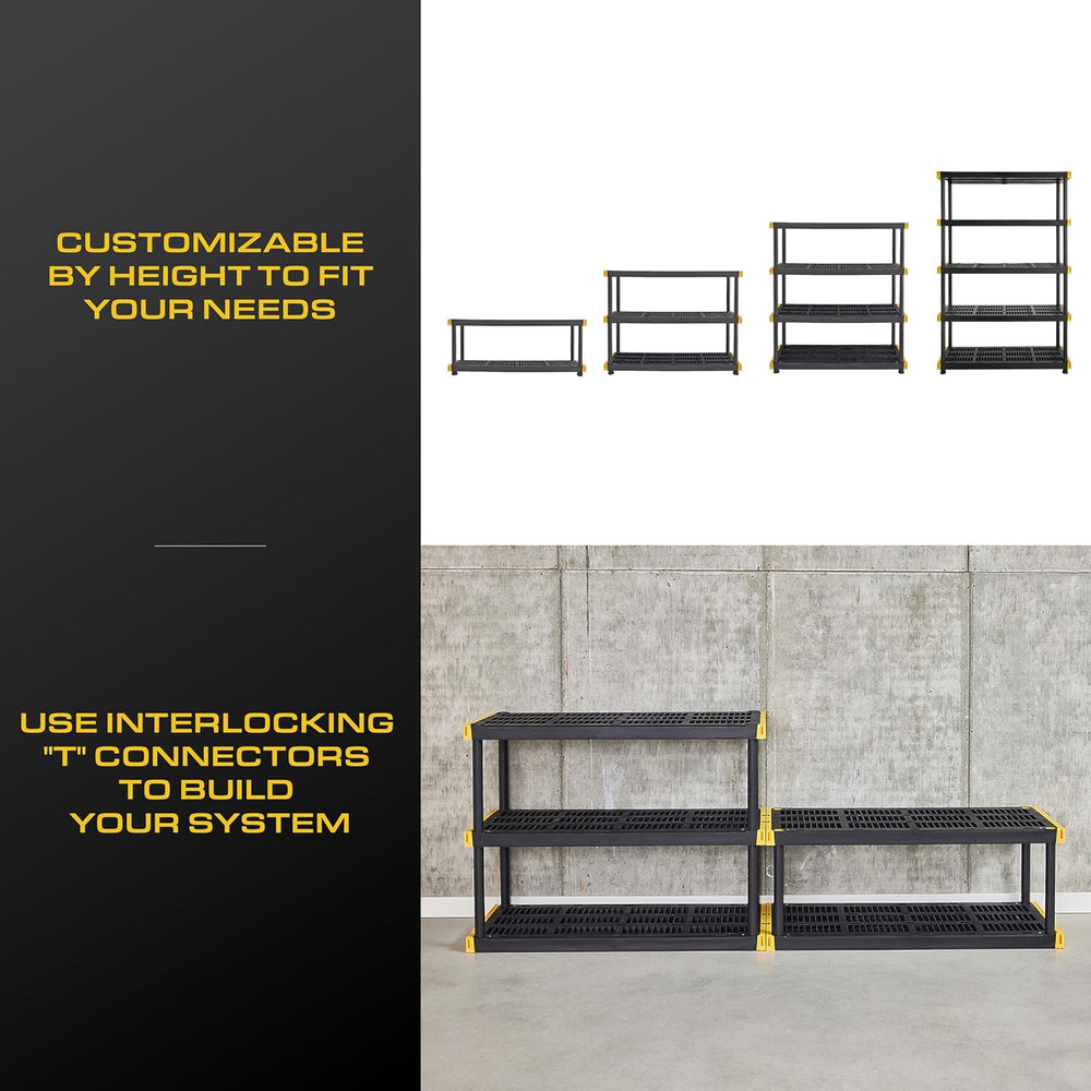 CX 5-Tier Heavy Duty Plastic Storage Shelves for Garage Organization