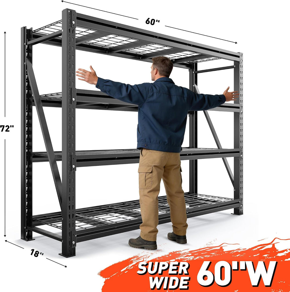 Romorgniz Garage Shelving Heavy Duty, 5000LBS Steel Rack for Garage, Shop
