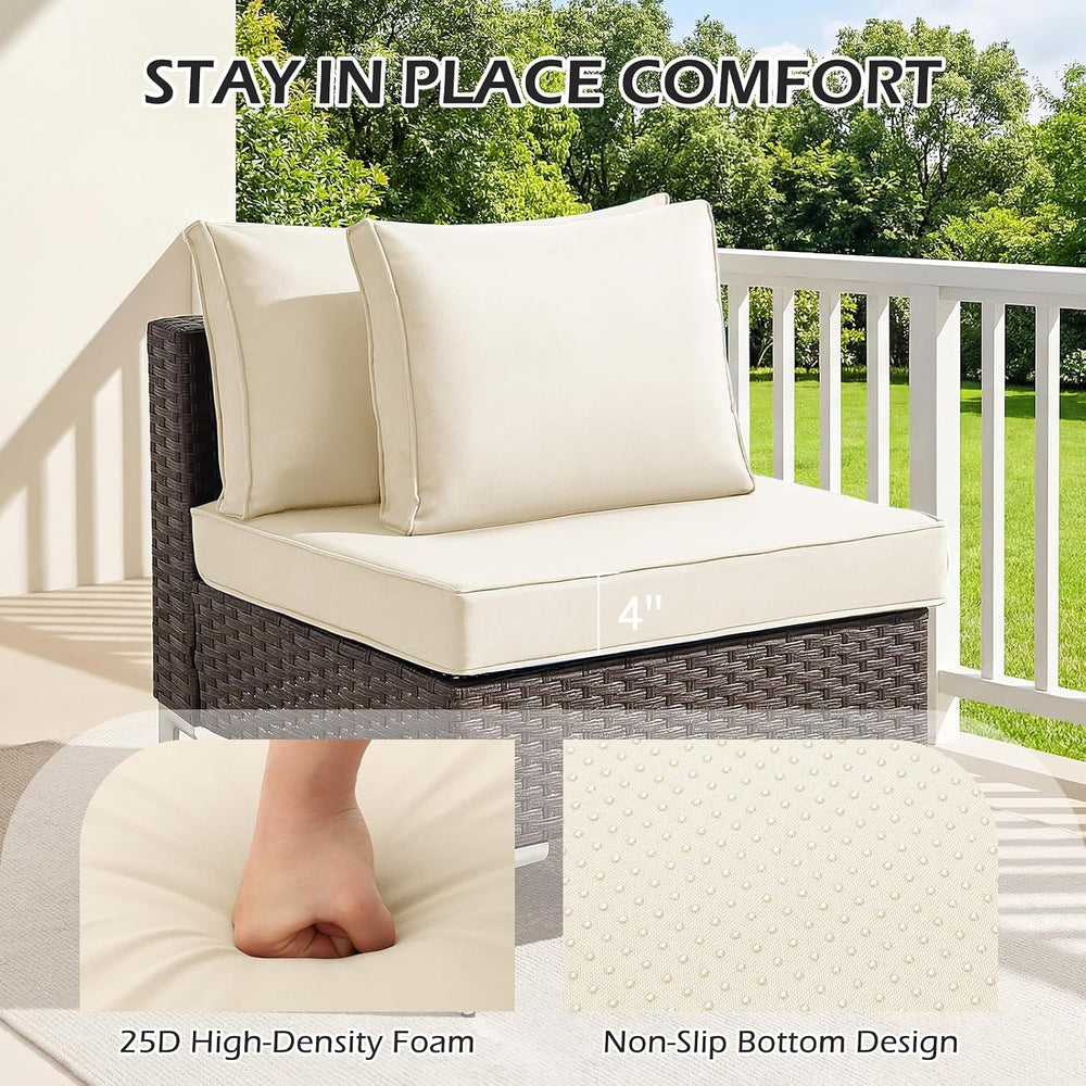 HOMREST Replacement Cushions for Outdoor Furniture, 25.4x25.4 Inch 14-Piece P...
