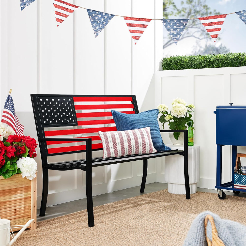 Best Choice Products Outdoor Bench 2-Person Steel Indoor/Outdoor Bench for Ga...