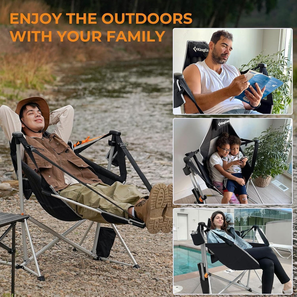 KingCamp 2 Pack Hammock Chairs with Footrest, Heavy Duty Swing Chair 400lbs