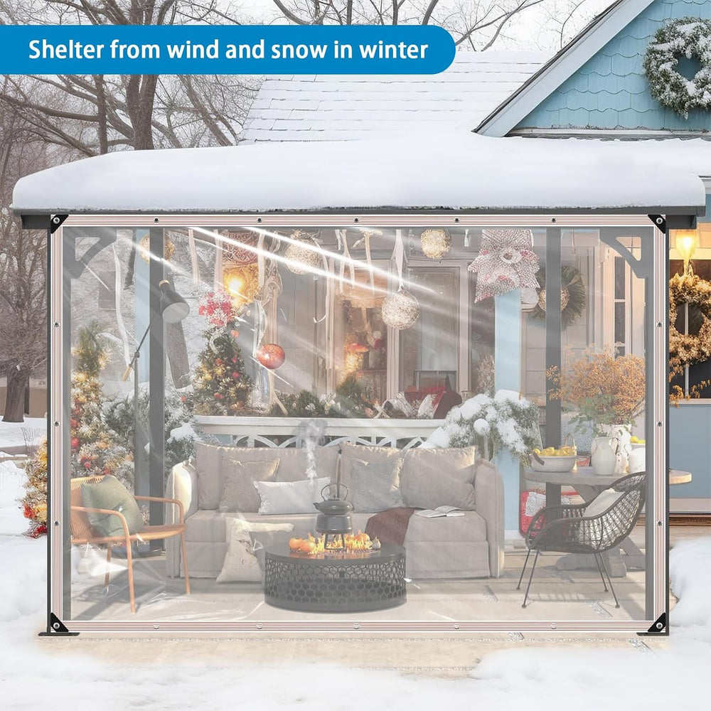 Clear Vinyl Tarp 8x12ft,10 Mil UV Resistant Waterproof Cover