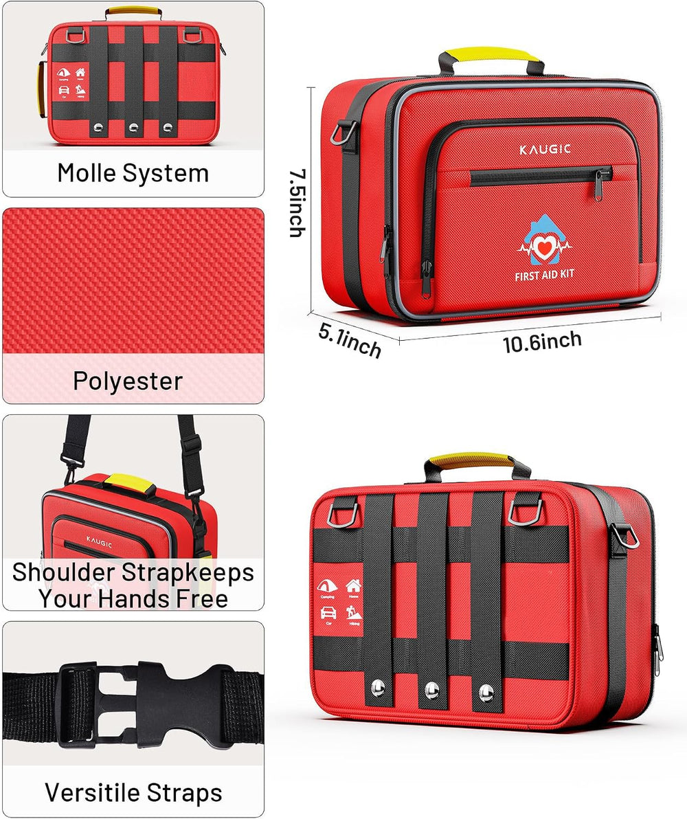 KAUGIC 500PCS First Aid Kit for Travel, Camping, Home