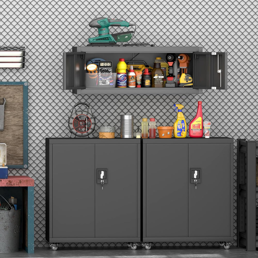 IRONFFICE Locking Cabinet Wall Mounted, Metal Storage Cabinet with Keys, Tool...