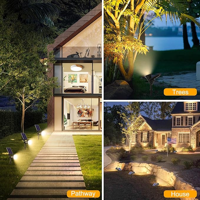 Solar Lights Outdoor Waterproof, 36 LEDs Adjustable Solar Spot Lights Outdoor...