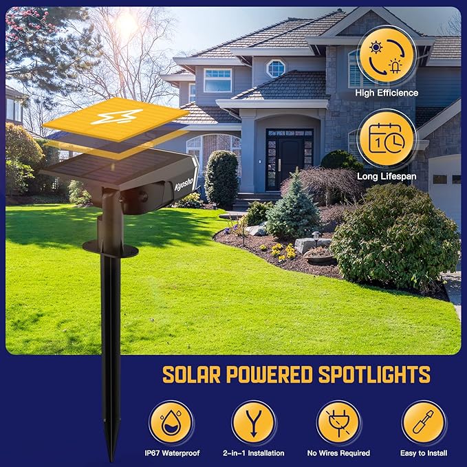 Kyosho IP67 Waterproof Color Solar Spot Lights Outdoor, Color Changing Outdoo...