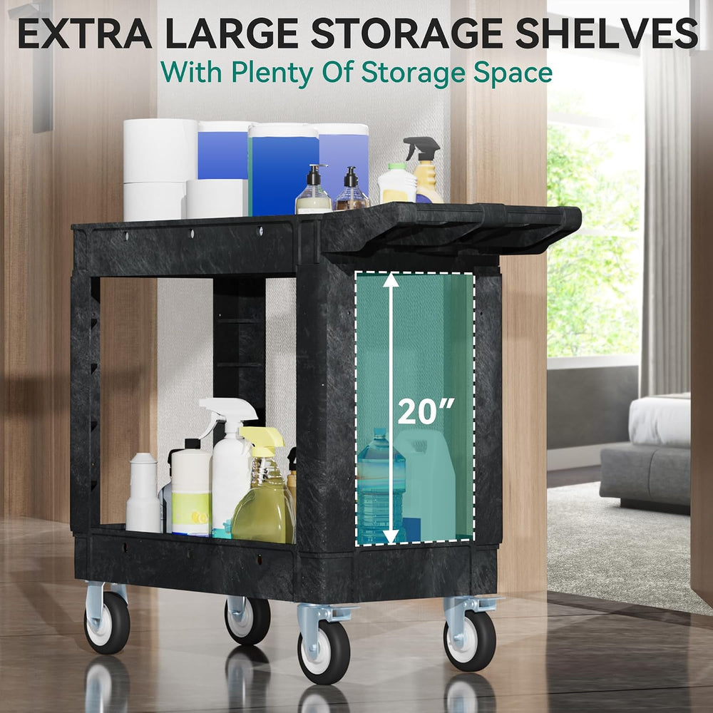 YITAHOME Black Utility Cart on Wheels, 550 lbs Capacity, 40 x 17 Inch