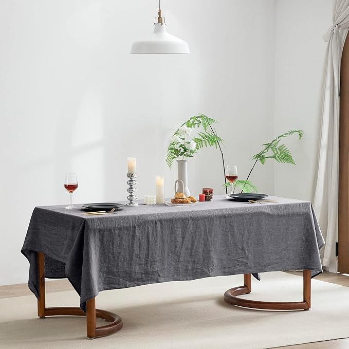 EVERLY 100% Pure Linen Rectangle Tablecloths 60x120Inches for Dining,Buffet P...