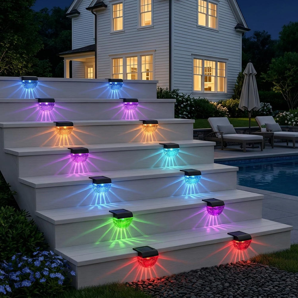 Melunar 16 Pack Solar Deck Lights Outdoor, Solar Step Lights Waterproof for O...
