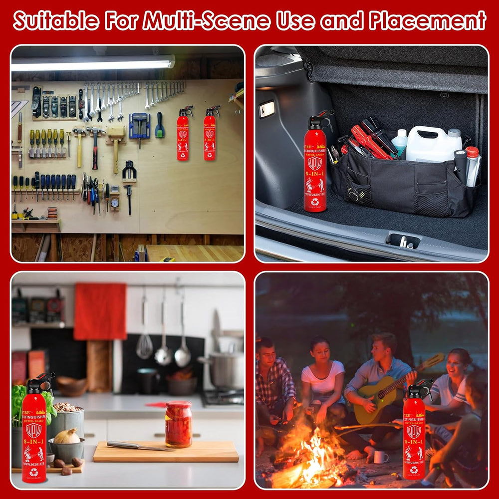 Portable 8-in-1 Water Based Fire Extinguisher for Home Car 3 Pack 21oz Each