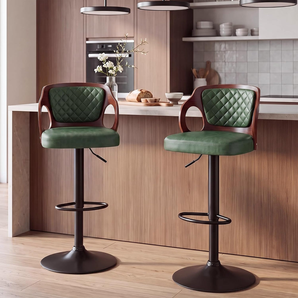 VECELO Swivel Bar Stools Set of 2, Adjustable Counter Height Stools with Bent...
