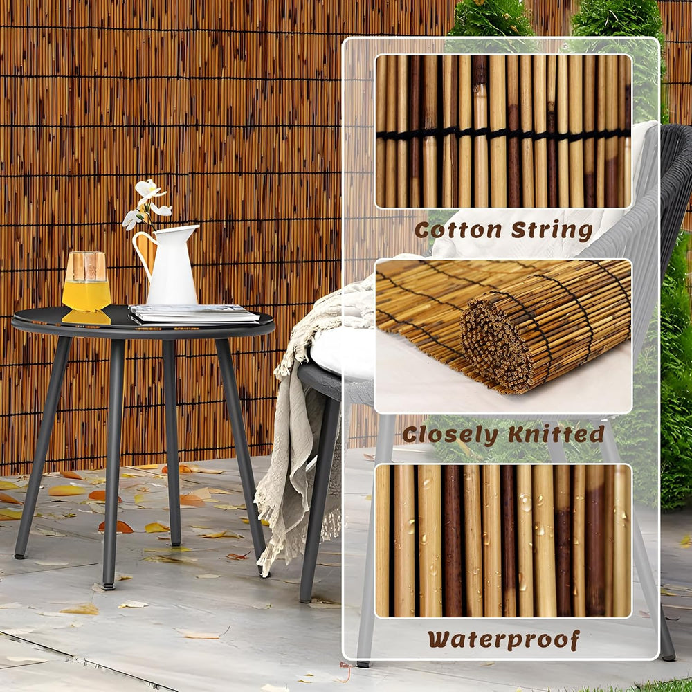 Reed Fencing Rolls 2 Pcs Natural Bamboo Fence 3.3FT X 16.4FT Privacy Screen C...