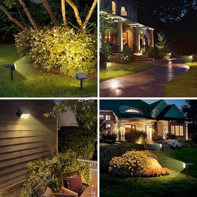 WELALO Solar Spot Lights Outdoor, [10 Pack/65 LED/3 Modes] 2-in-1 Solar Lands...