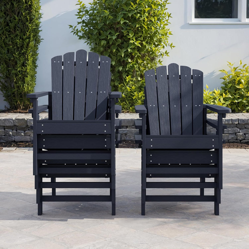 HDPE Stackable Adirondack Chairs Set of 4,Blue