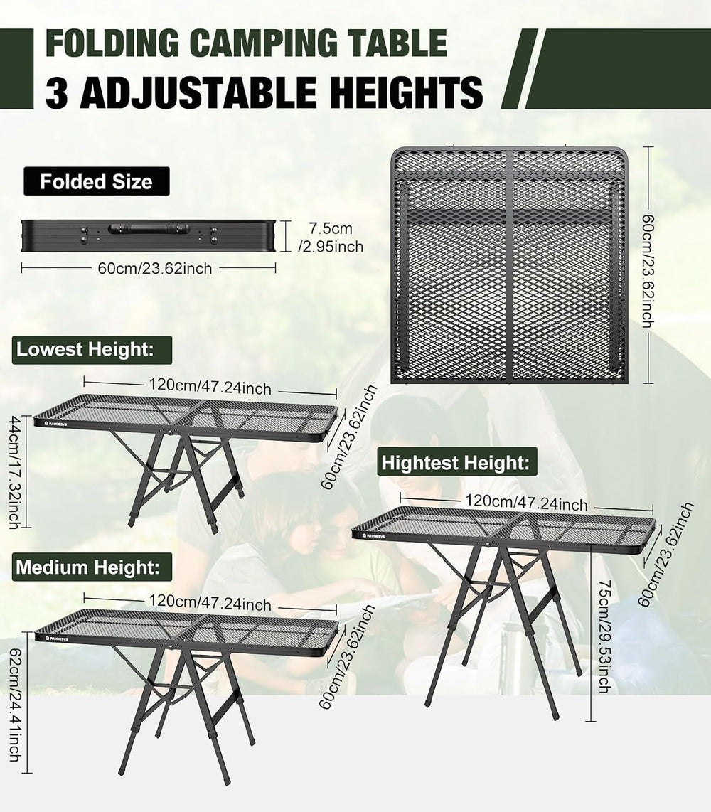 Raynesys Portable Folding Grill Table for Ourdoor, Camping, Picnic, BBQ