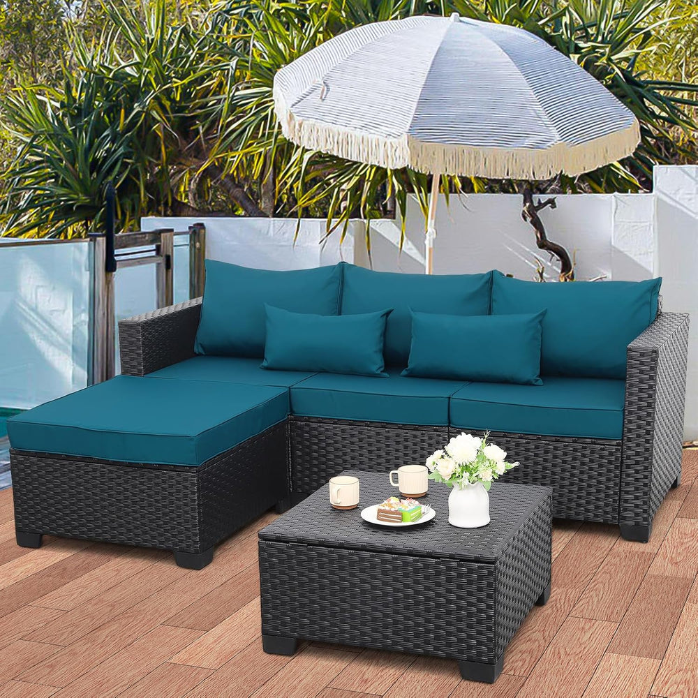 Rattaner Outdoor Furniture Set 3 Pieces Wicker Patio Furniture Outdoor Sectio...