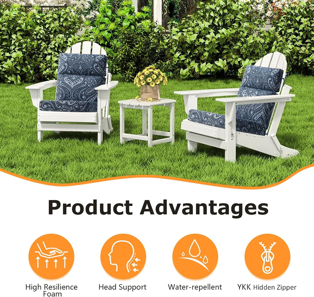 Unimatta Outdoor High Back Chair Cushion Seat Pads, 44 x 21 Inch Water-Repell...