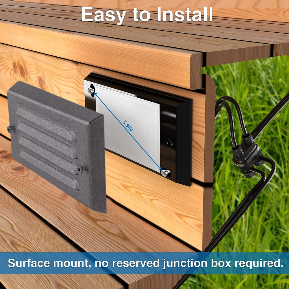 SUNVIE 5W Low Voltage Step Lights 6 Inch Outdoor Aluminum Brown, 12-Pack
