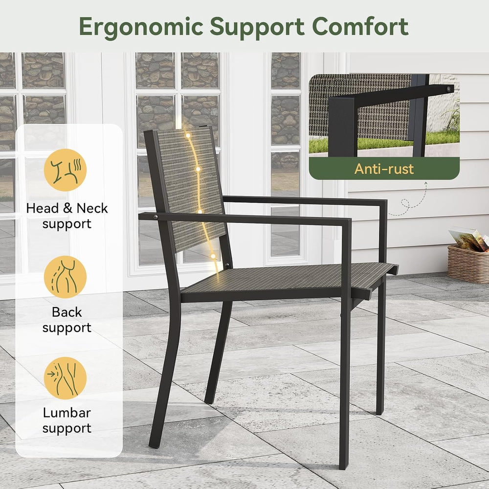 7-Piece Patio Table and Chairs Set for 6, All Weather Patio Dining Sets