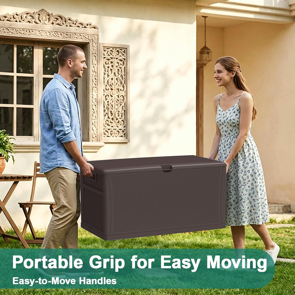 EHHLY 100 Gallon Outdoor Storage Box, Lockable Waterproof Package Delivery Bo...