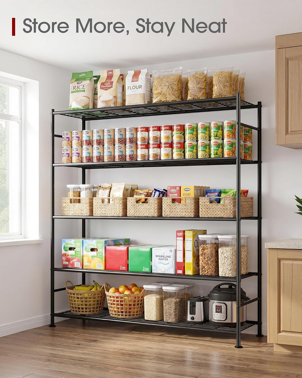 Sakugi Garage Shelving, 5-Tier Storage Shelves, 47.5"x12.5"x61&quot...
