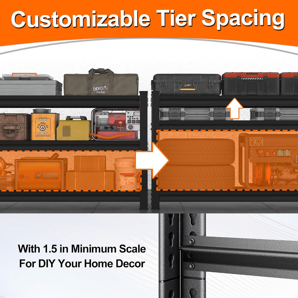 Metal Storage Garage Shelving - 40" W x 16" D x 36" H Black
