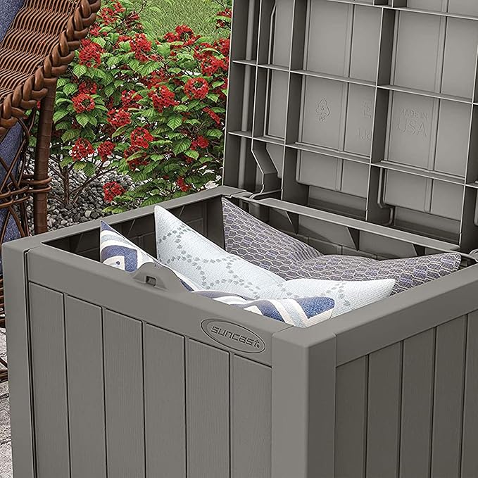 Suncast 2 Pack 22 Gallon Indoor or Outdoor Backyard Patio Small Storage Deck ...
