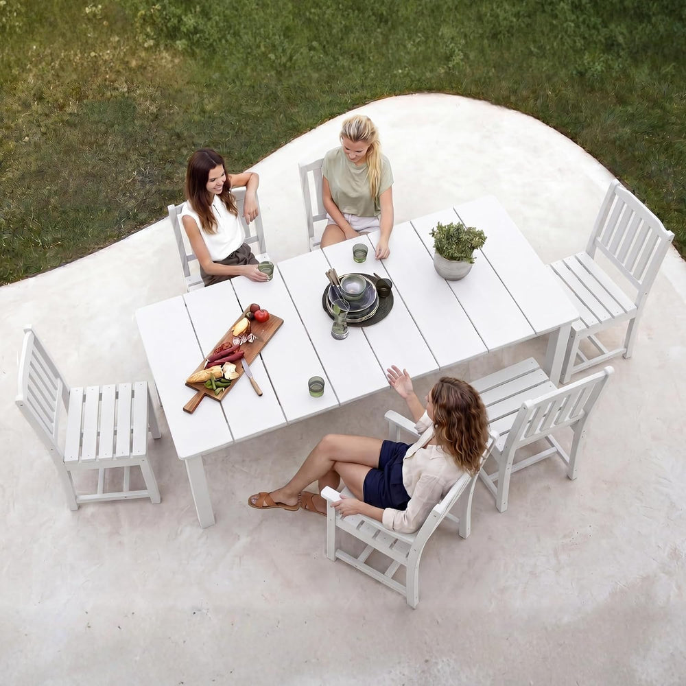 Perli™ 7-Piece Outdoor Dining Set, All-Weather HDPE Patio Table and 6 Chairs ...