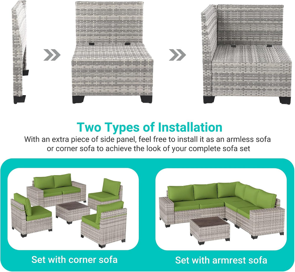 Outdoor Patio Furniture Set PE Wicker Rattan Outdoor Sectional Sofa
