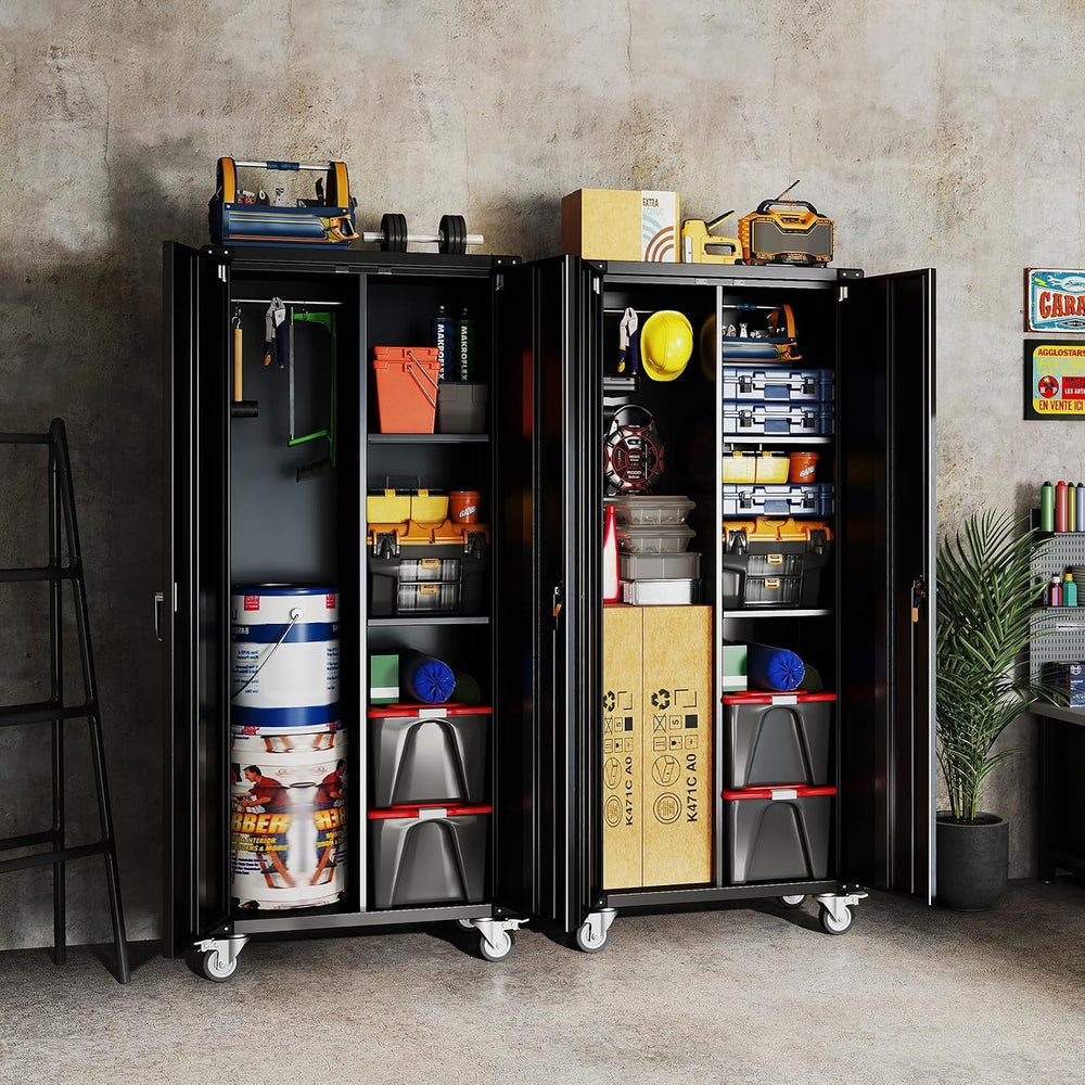 DUMOS 72 Inch Garage Storage Cabinet, Tool Organizer, Lockable File Cabinet