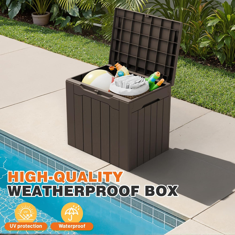 32 Gallon Deck Box Outdoor Indoor Waterproof Storage Box for Patio Furniture,...