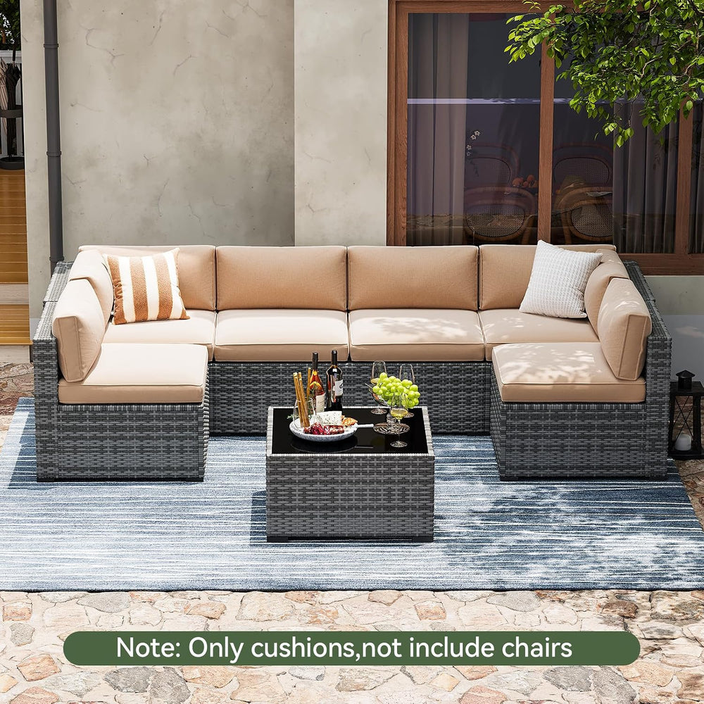 Aoxun 14-Piece Replacement Cushions for Outdoor Furniture, Outdoor Cushions f...