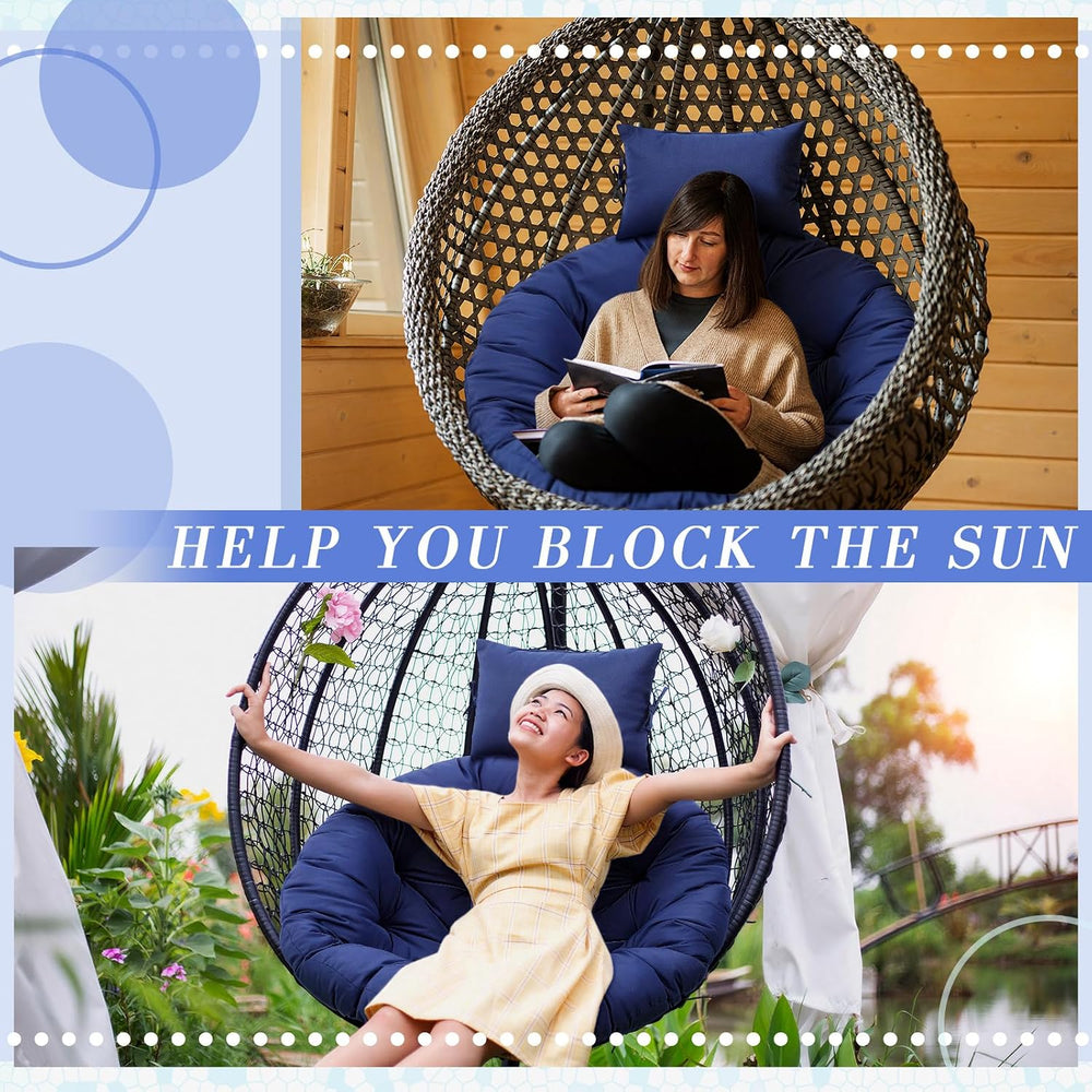 Tudomro Navy Blue 45x45" Egg Chair Waterproof Cushions Basket Replacement