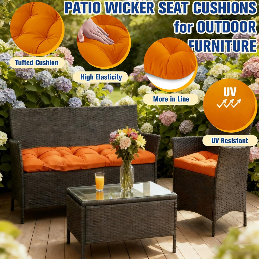 Outdoor Chair Cushions, Patio Wicker Furniture Seat Pads, Waterproof