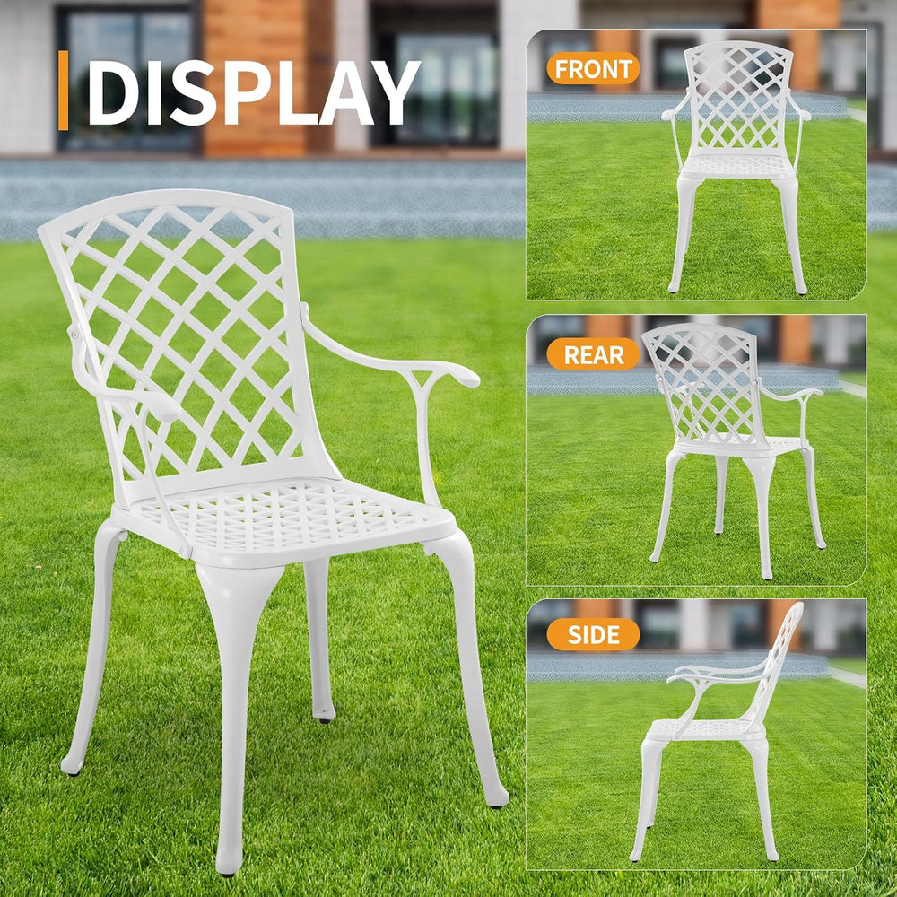 Patio Chairs Set of 2 Aluminum Bistro Patio Chairs with Armrest