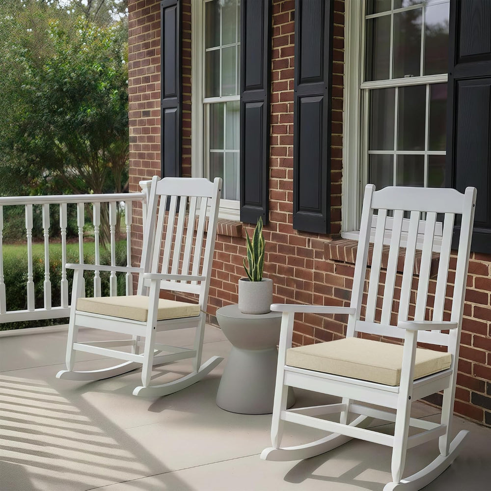 Outdoor Chair Cushions, Set of 6, 24 x 24 Inch, Beige