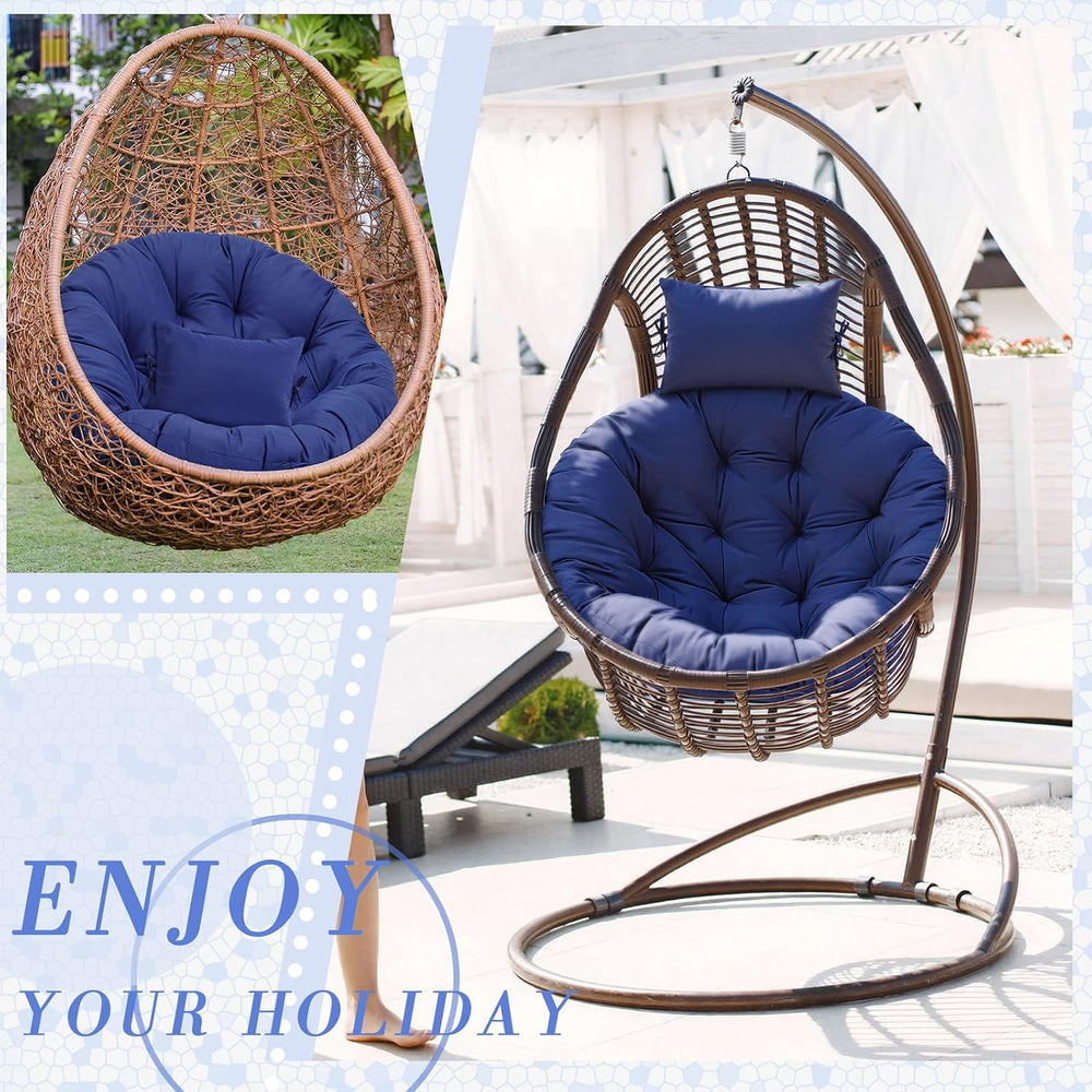 Tudomro Navy Blue 45x45" Egg Chair Waterproof Cushions Basket Replacement