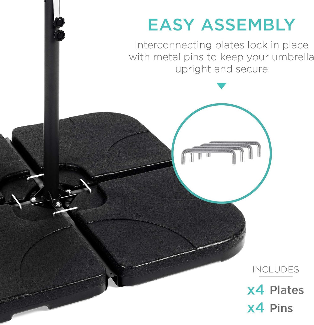 Best Choice Products 4-Piece 155lb Capacity Heavy-Duty Cantilever Offset Pati...