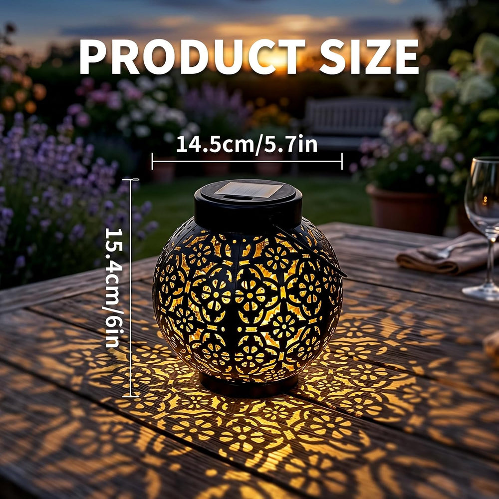 2 Pack Solar Hanging Lanterns Lights Outdoor, LED Warm White Lights