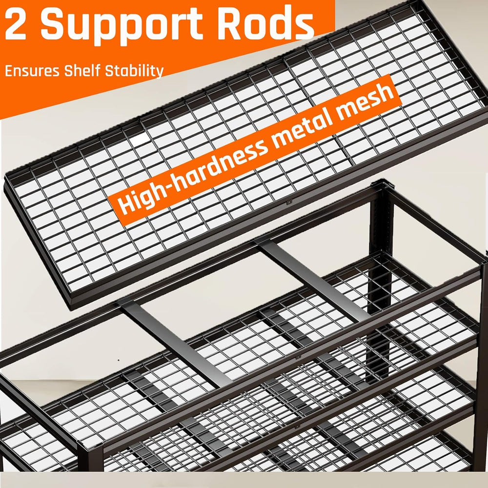 36" D Storage Shelves, 68" W Garage Shelving Heavy Duty Metal Adjus...