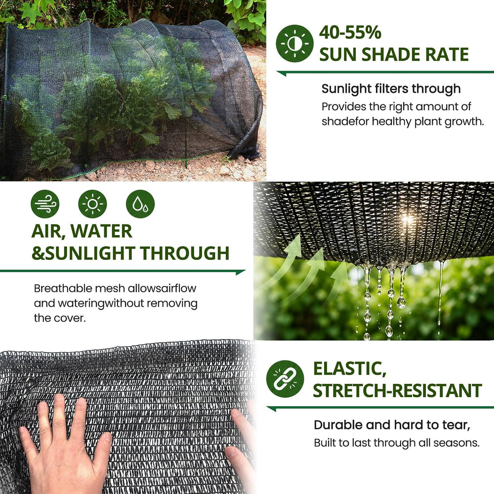 40%-55% Shade Cloth, 20x25Ft Garden Sun Shade Mesh Net Cover for Plant