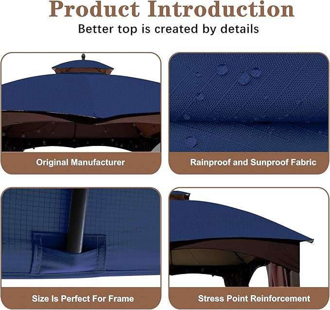 SCOCANOPY Ripstop Replacement Top for Lowe's Allen Roth 10X12 Gazebo Mode...