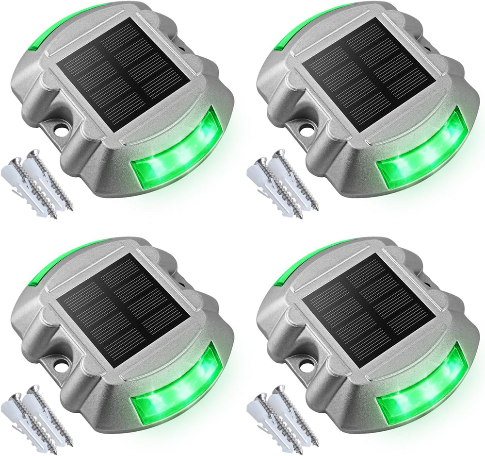 VOLISUN Solar Deck Driveway Dock Lights,Solar Pathway Lights,Blue 4 Pack
