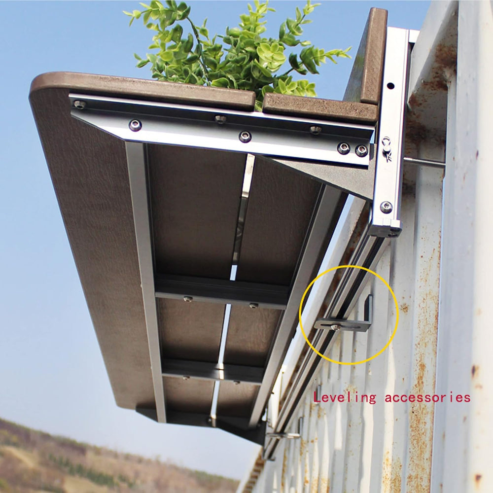 Balcony Bar Table for Railings, Outdoor HDPE Hanging Folding Adjustable Heigh...