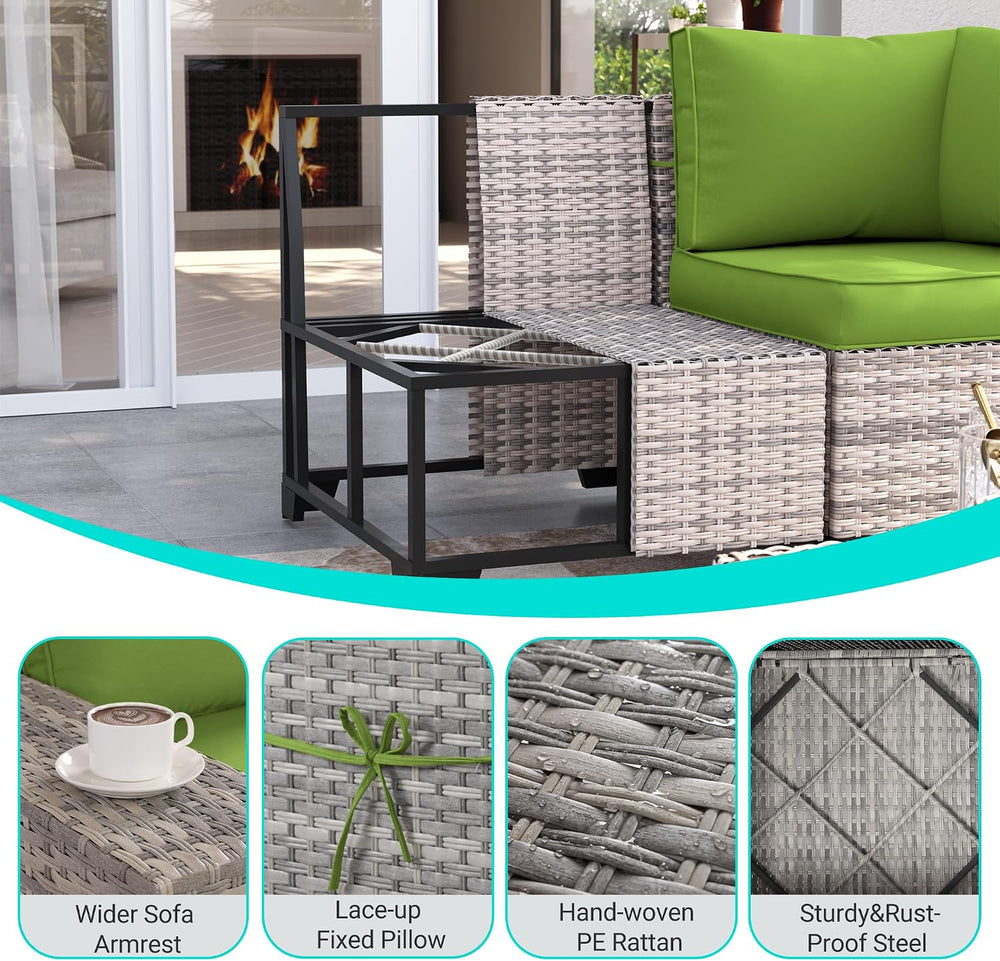 Outdoor Patio Furniture Set PE Wicker Rattan Outdoor Sectional Sofa