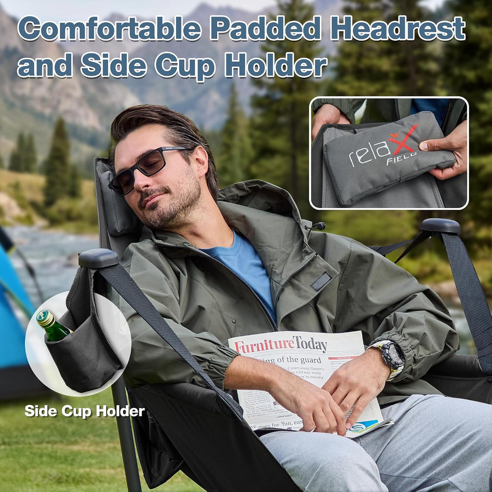 Hammock Camping Chair, Oversized Swinging Chair, 350LBS,Black