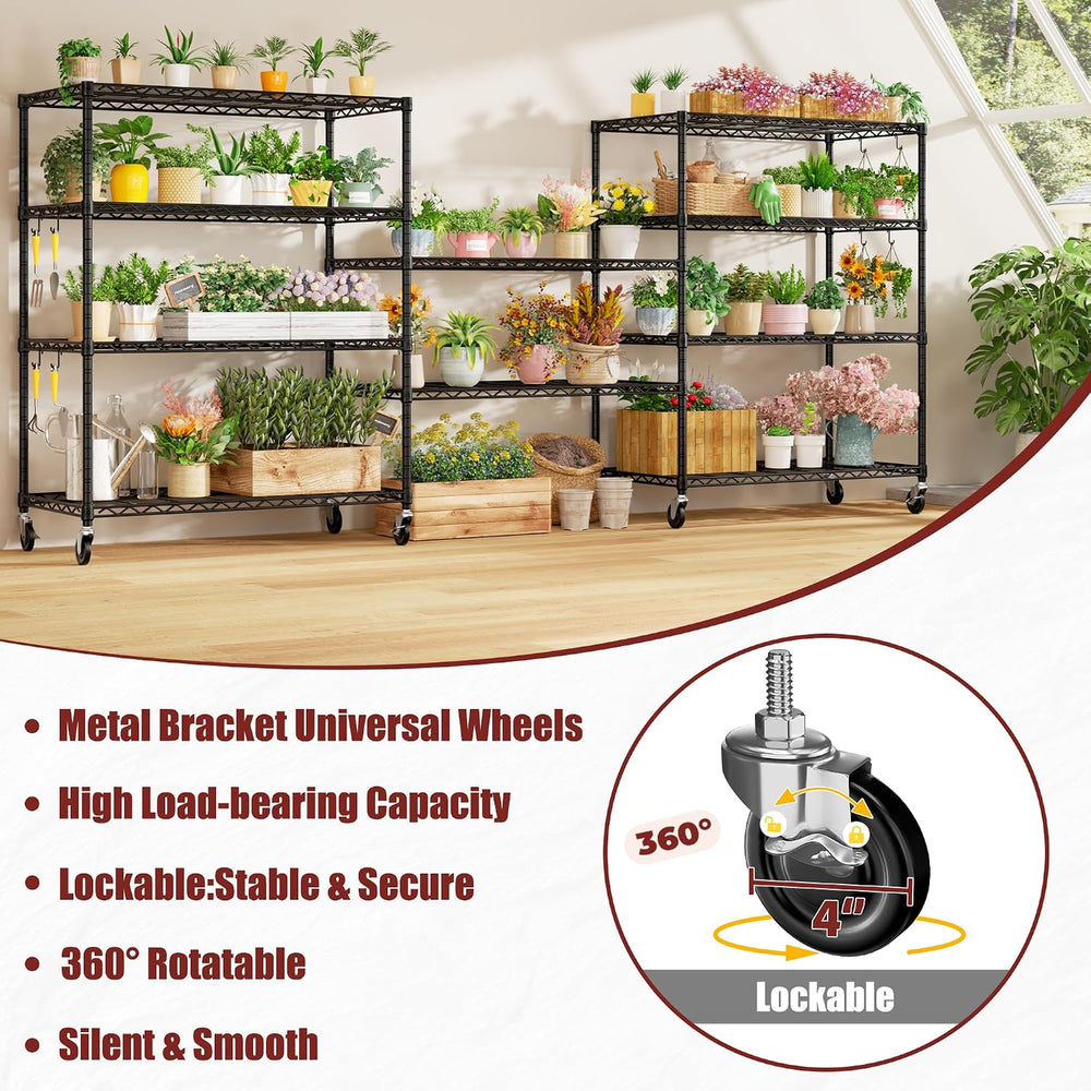 PrimeZone 48"W x 24"D x 81" Heavy Duty Wire Metal Shelving Uni...